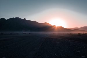 silhouette of mountains during daytime